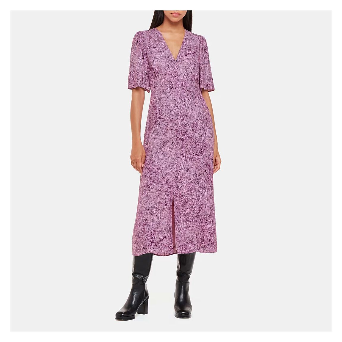 Pink Animal Print Midi Dress main product photo