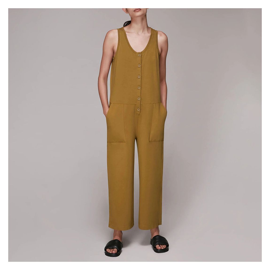 018033393 28 Jersey Button Front Jumpsuit - 28 main product photo