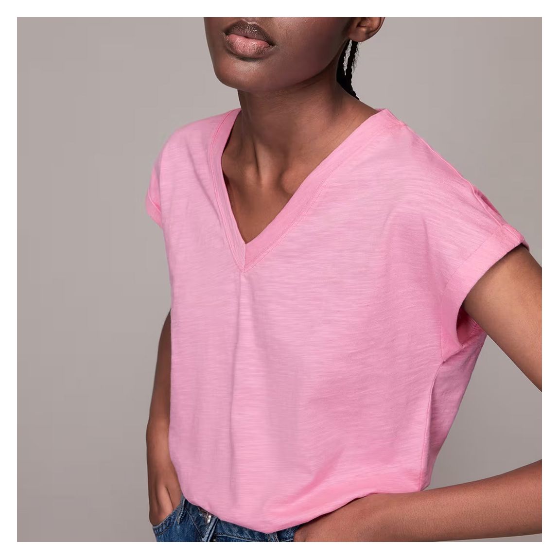 Pink Willa Cotton Cap Sleeve T-Shirt main product photo