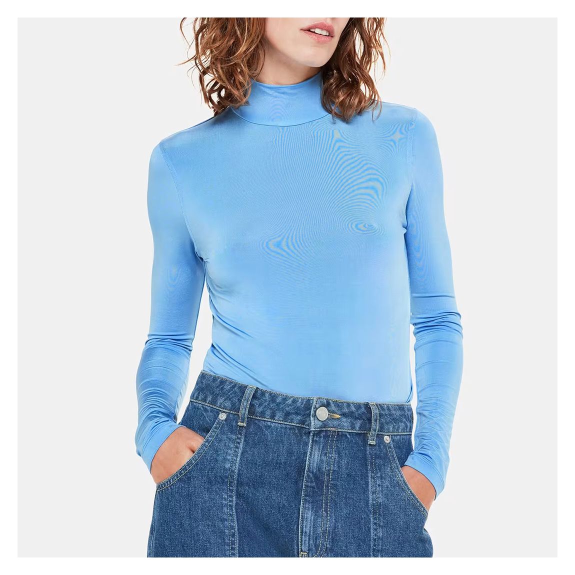 Blue Slinky High Neck Top main product photo