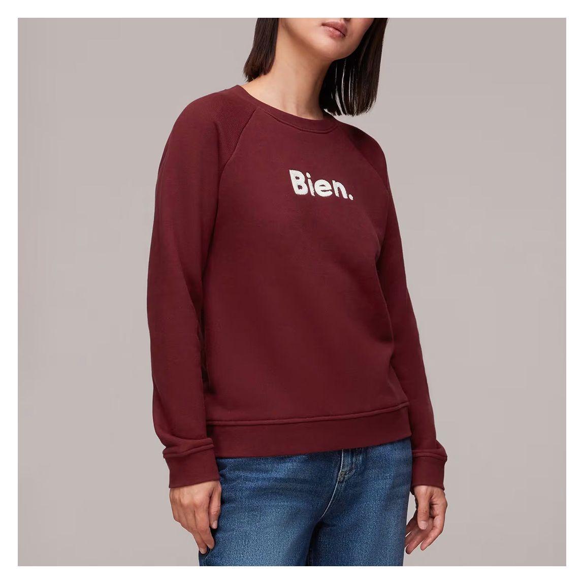 Burgundy ′Bien′ Logo Cotton Sweatshirt main product photo