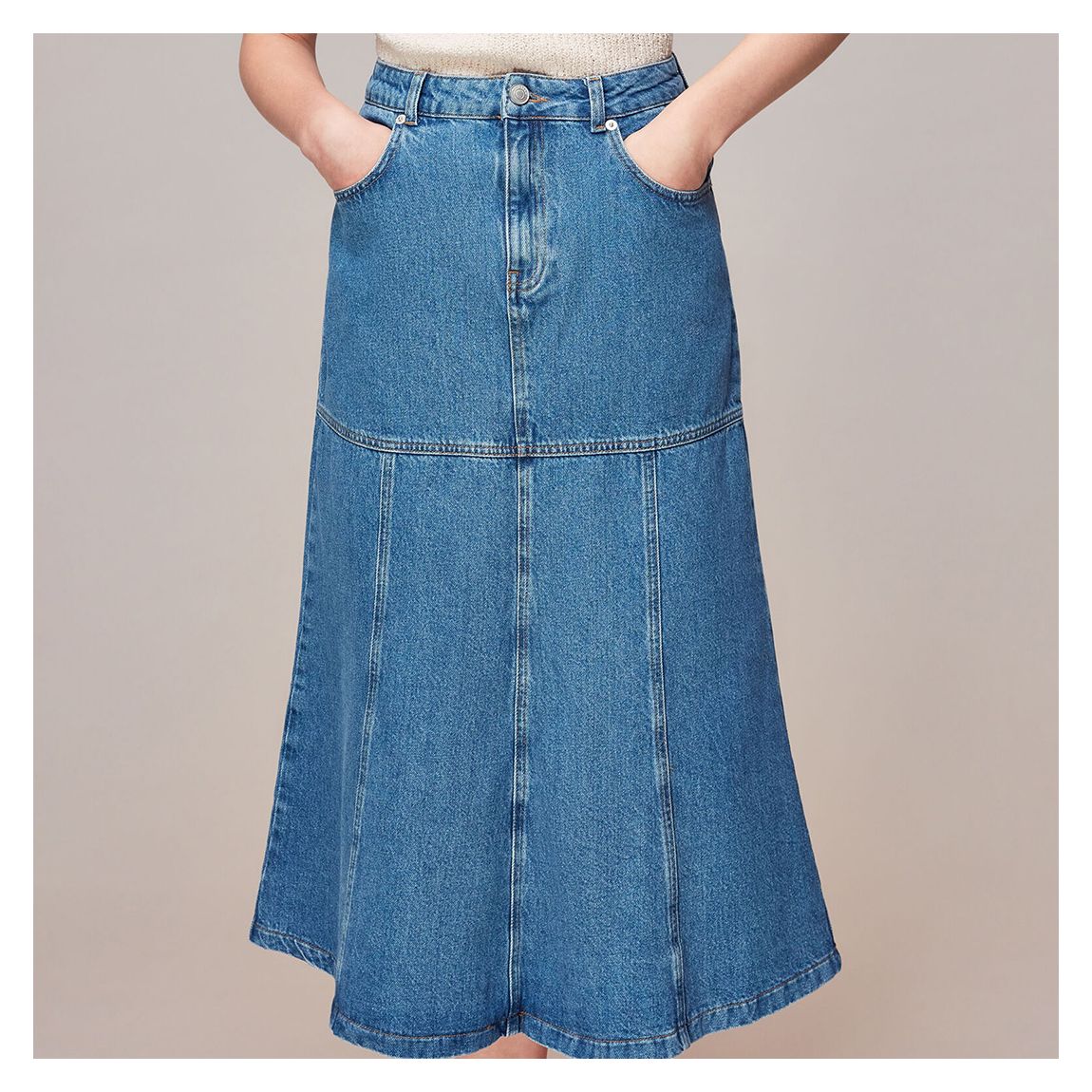 Denim Midi Skirt main product photo