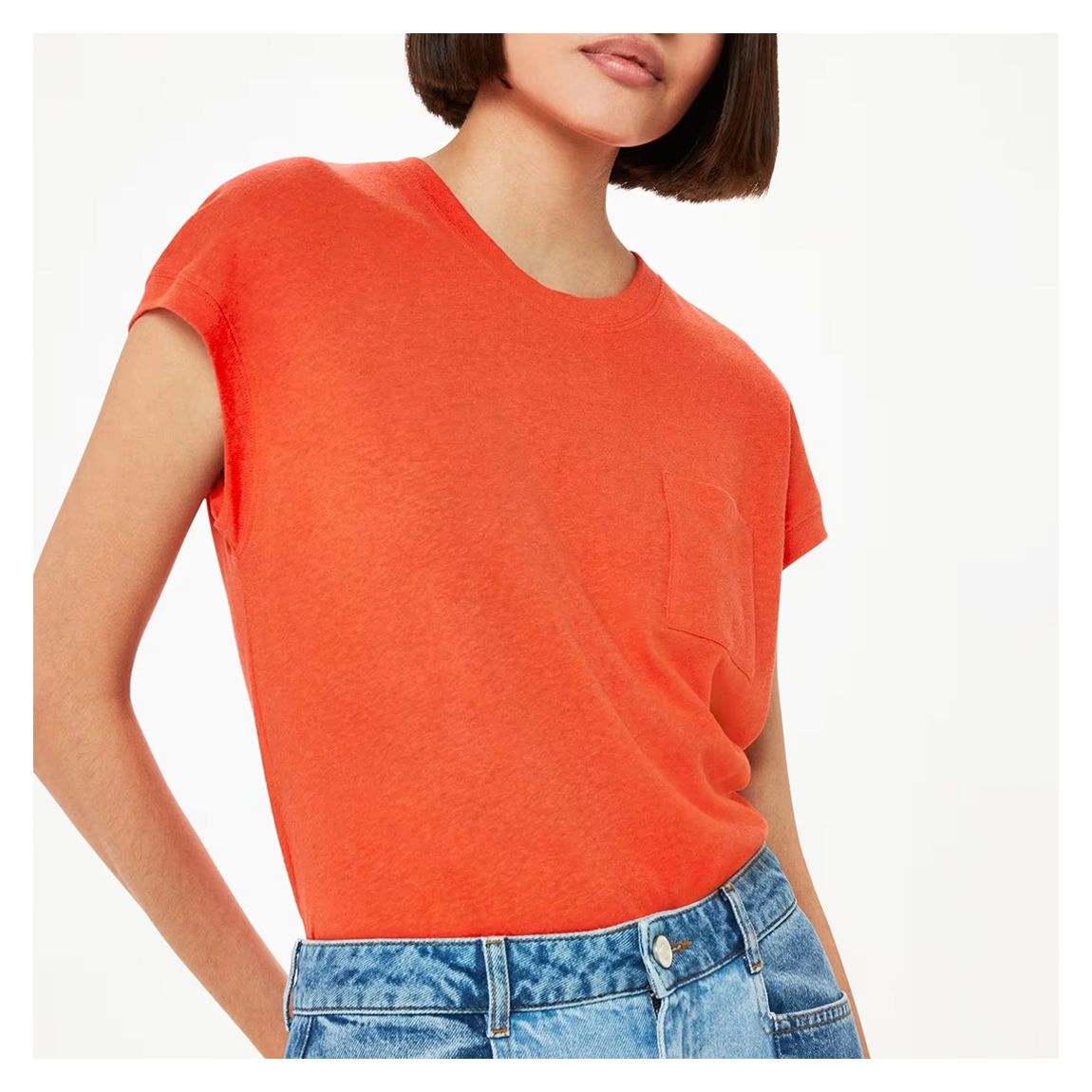 Red Ember Linen Blend T-Shirt main product photo