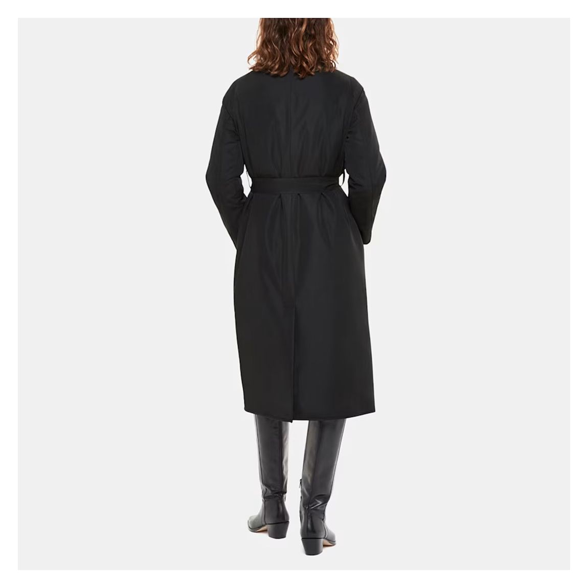 Black Senna Padded Longline Mac
