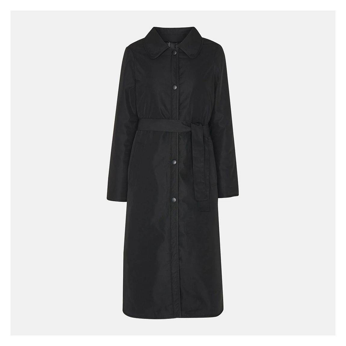 Black Senna Padded Longline Mac