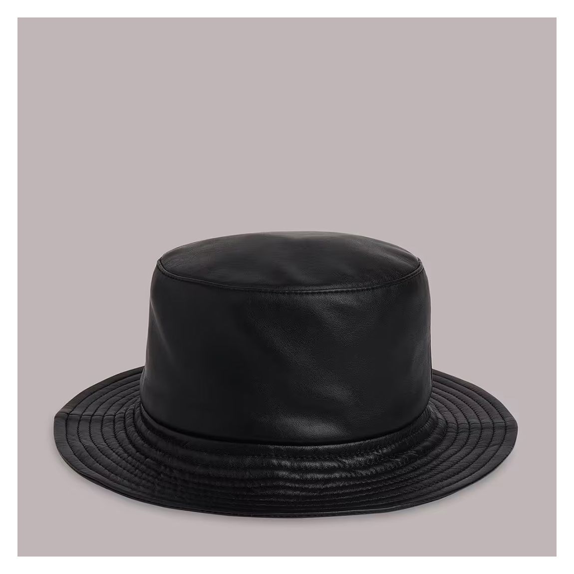 Black Leather Bucket Hat main product photo