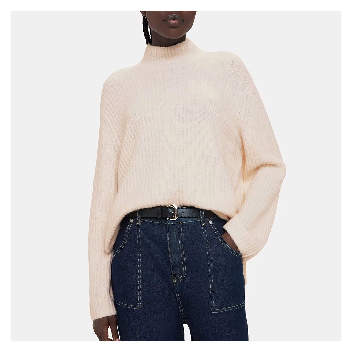 Ecru Ribbed Wool Blend Jumper main product photo