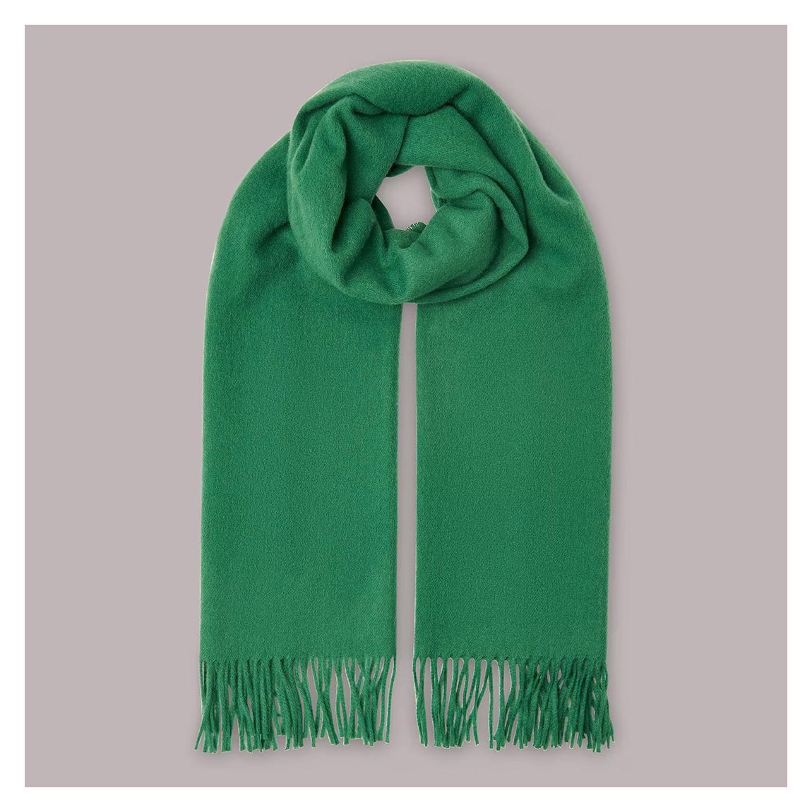 Green Fringed Wool Scarf main product photo