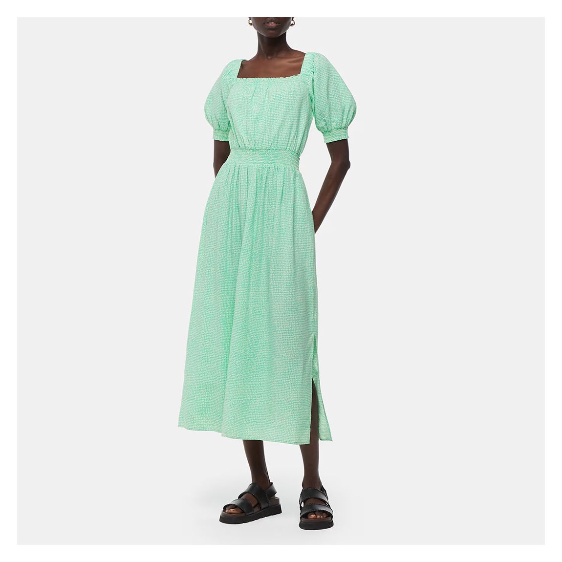 Green Check Midi Dress main product photo