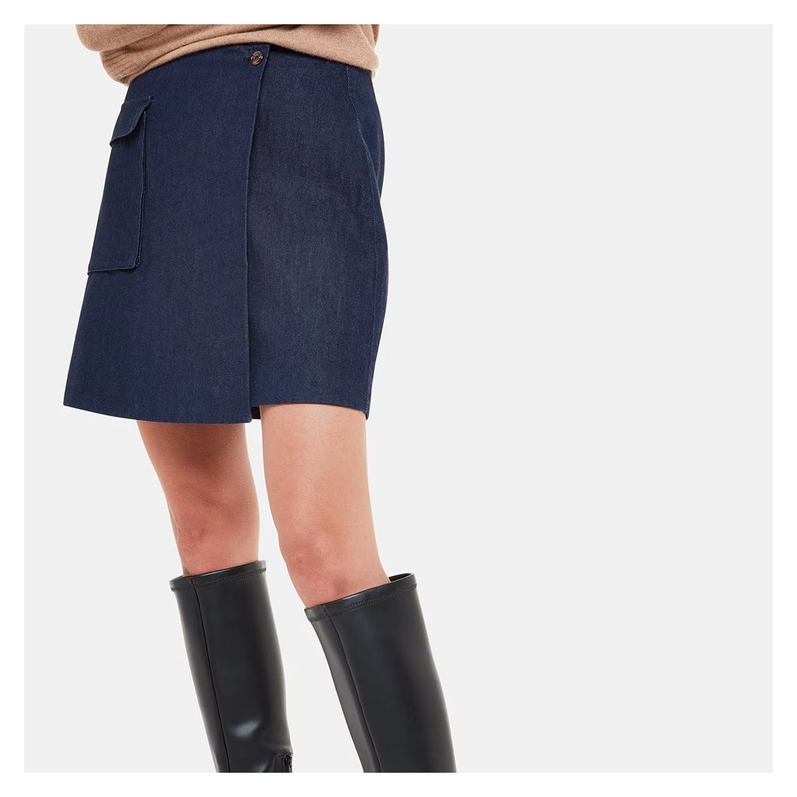 Indigo Denim Wrap Mini Skirt main product photo