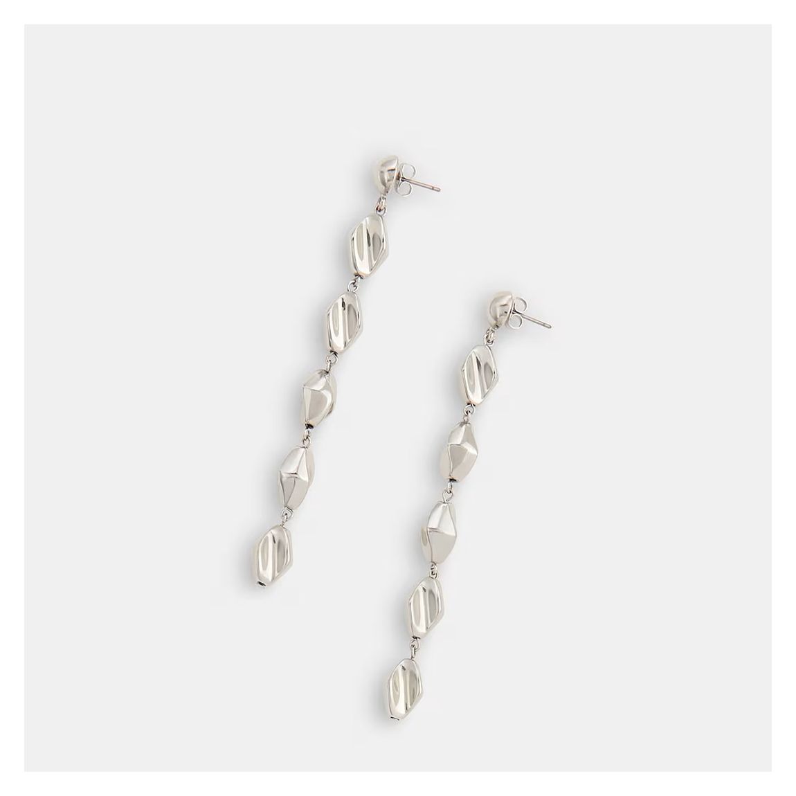 Silver Molten Beaded Earrings main product photo