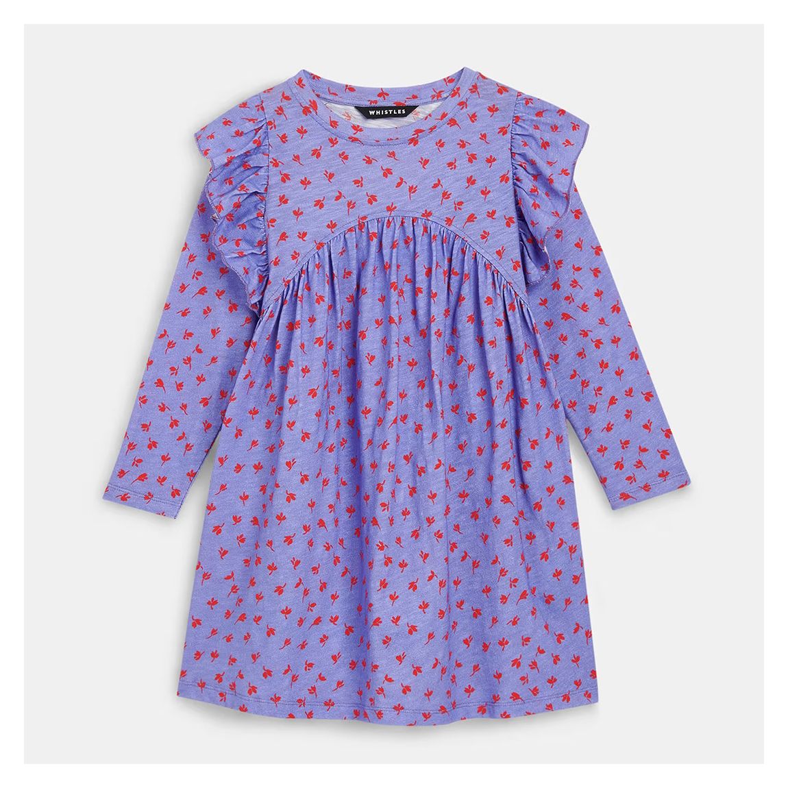 Purple Floral Print Cotton Dress main product photo