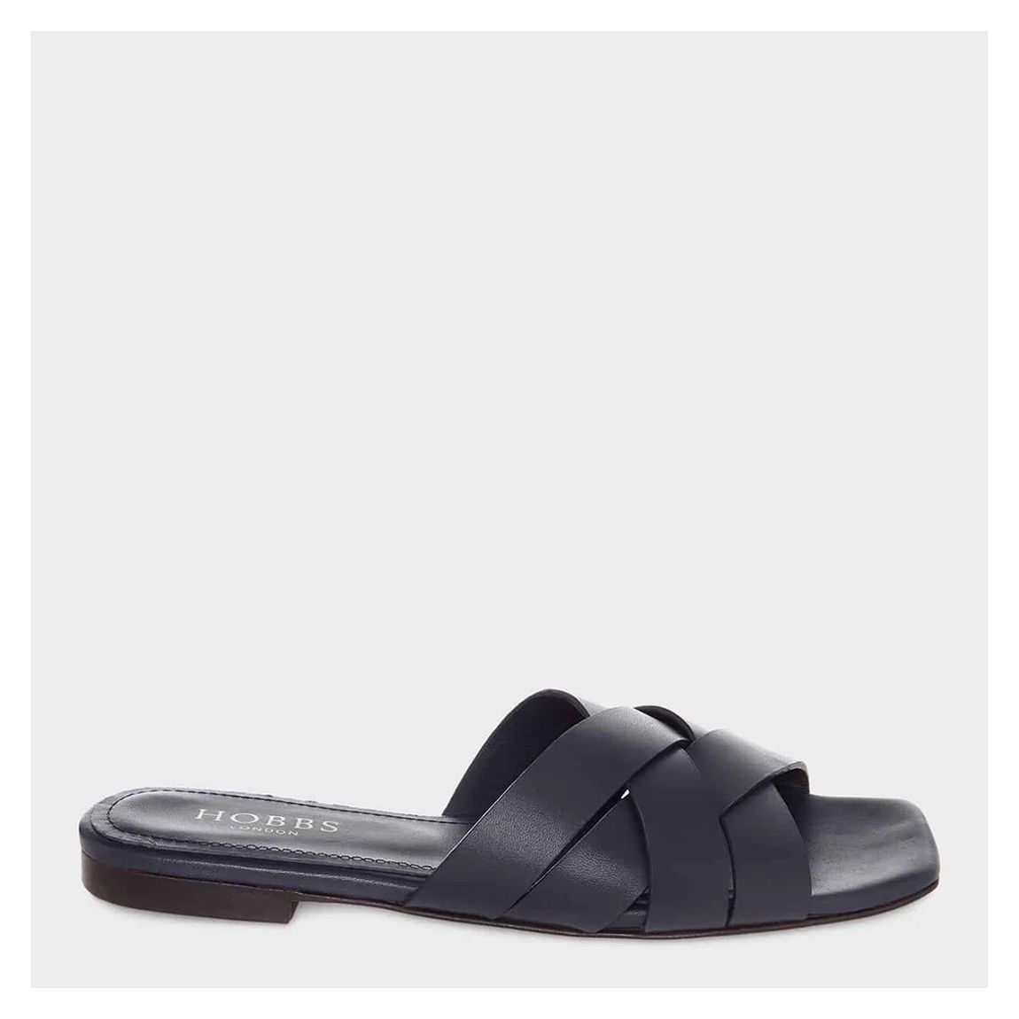 Navy Leather Annie Flat Sandal main product photo