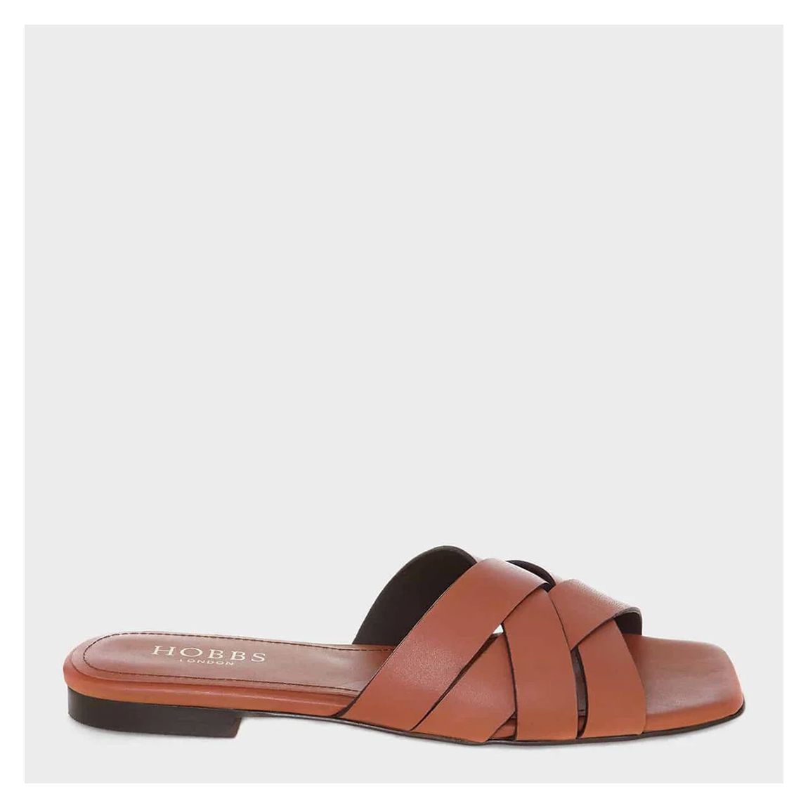 Brown Leather Annie Flat Sandal main product photo