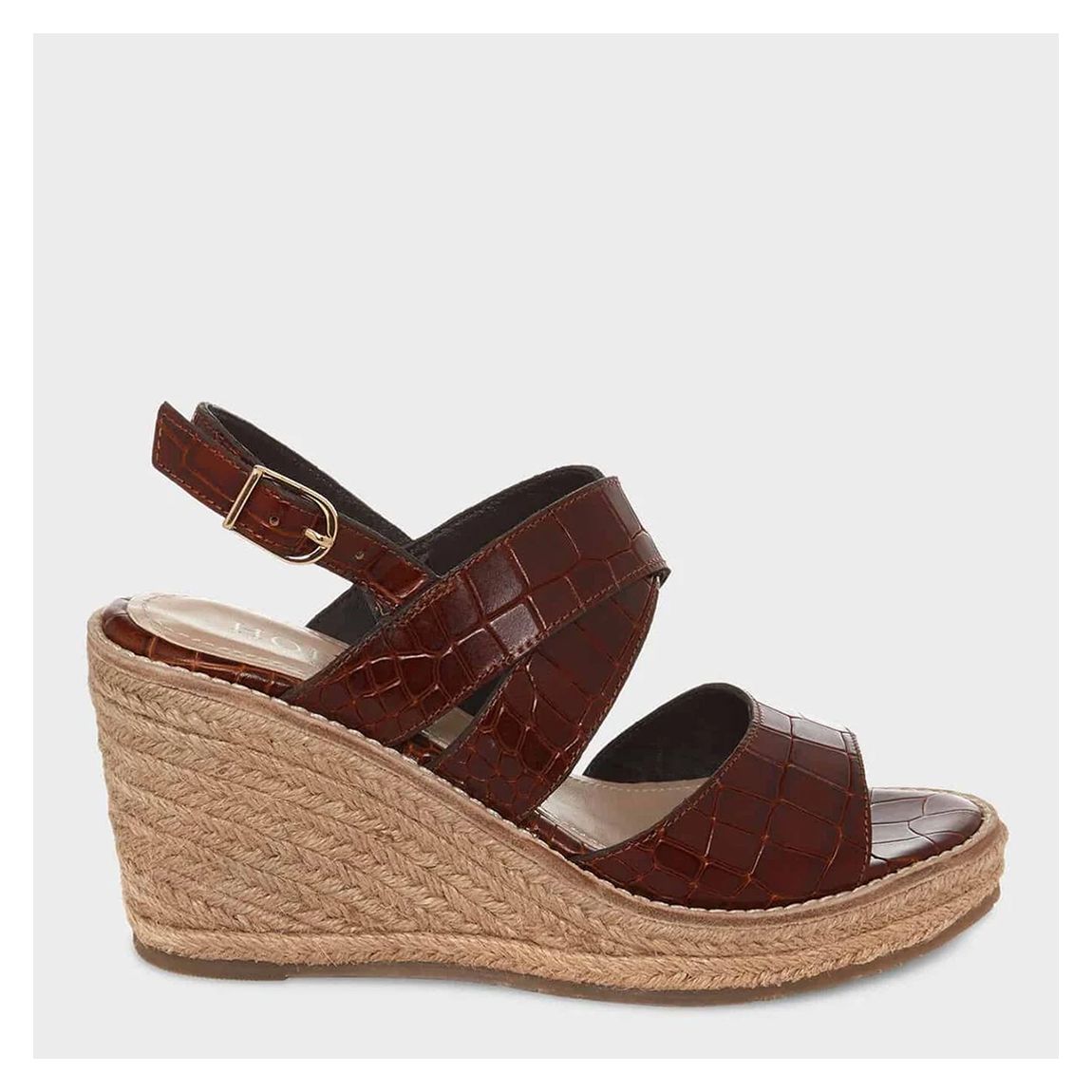 Brown Leather Robyn Espadrille Wedge main product photo