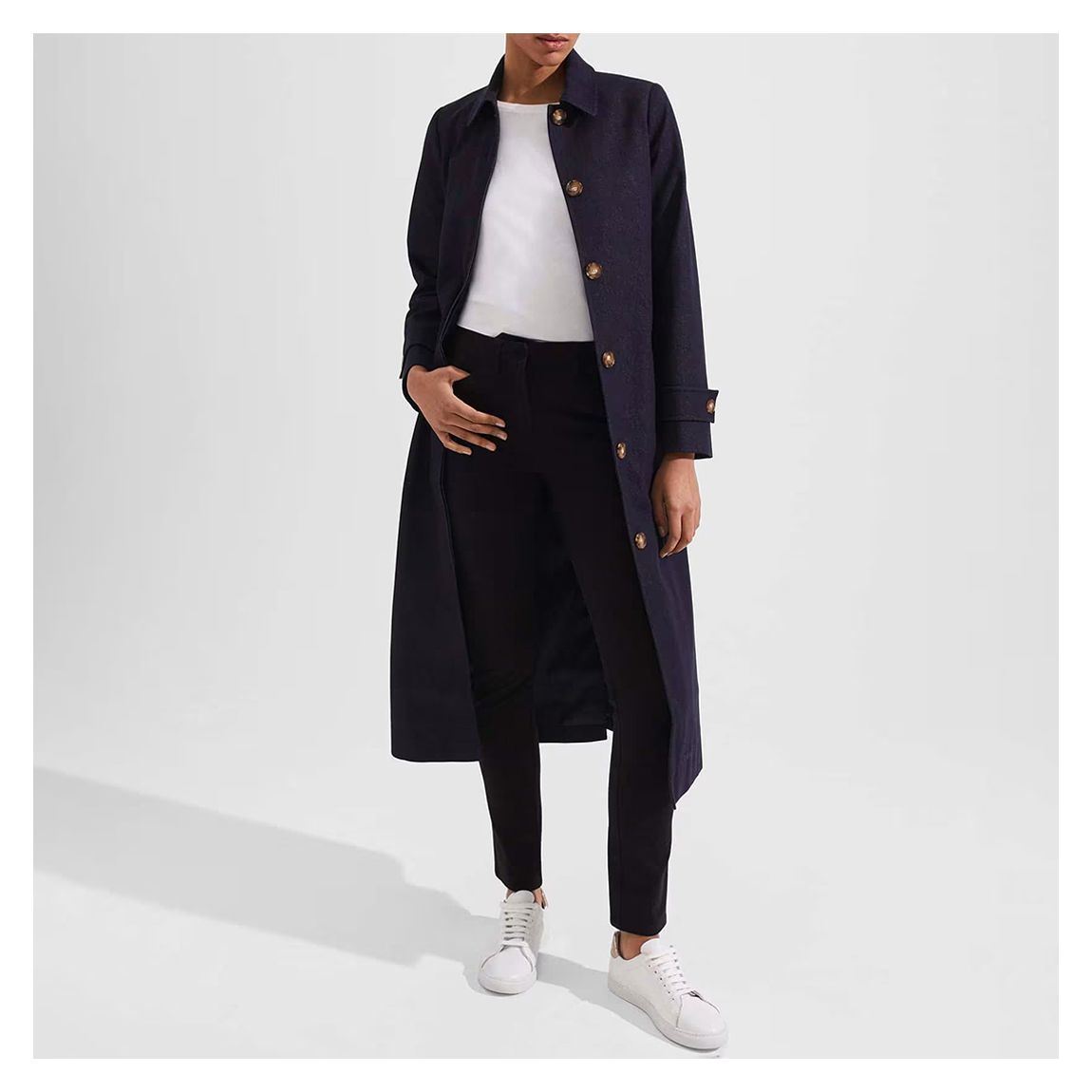 Dark Blue Carrie Denim Trench Coat main product photo