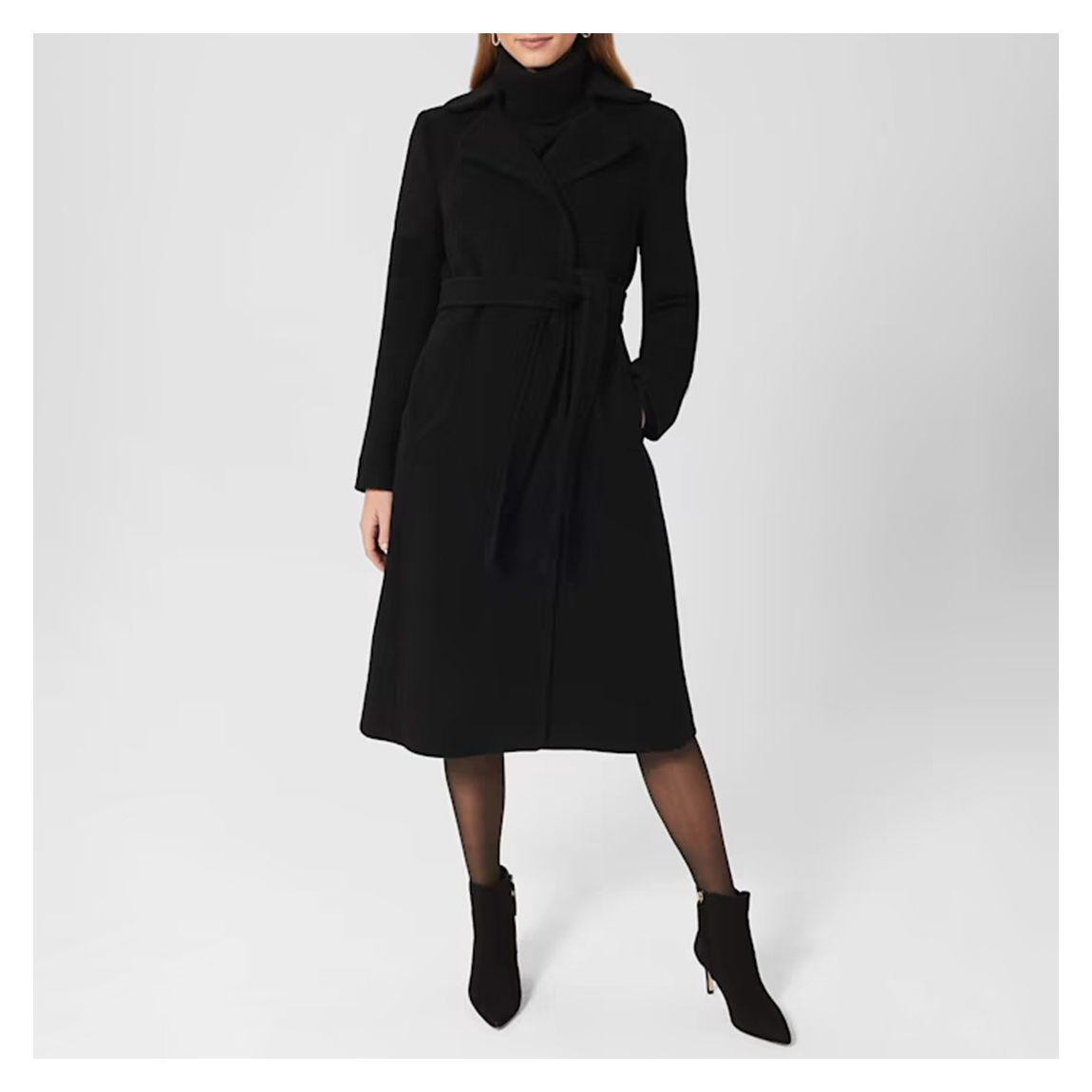 Black Carissa Wrap Coat main product photo