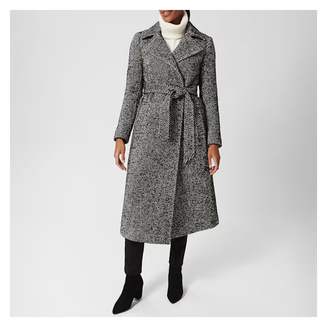 Black Gerrie Wrap Wool Blend Coat main product photo
