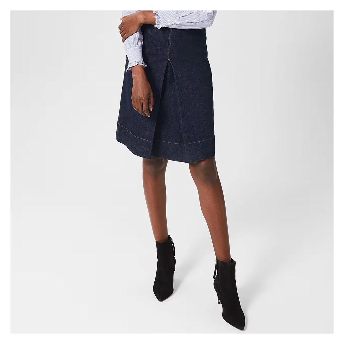 Dark Blue Ruth Denim Midi Skirt main product photo