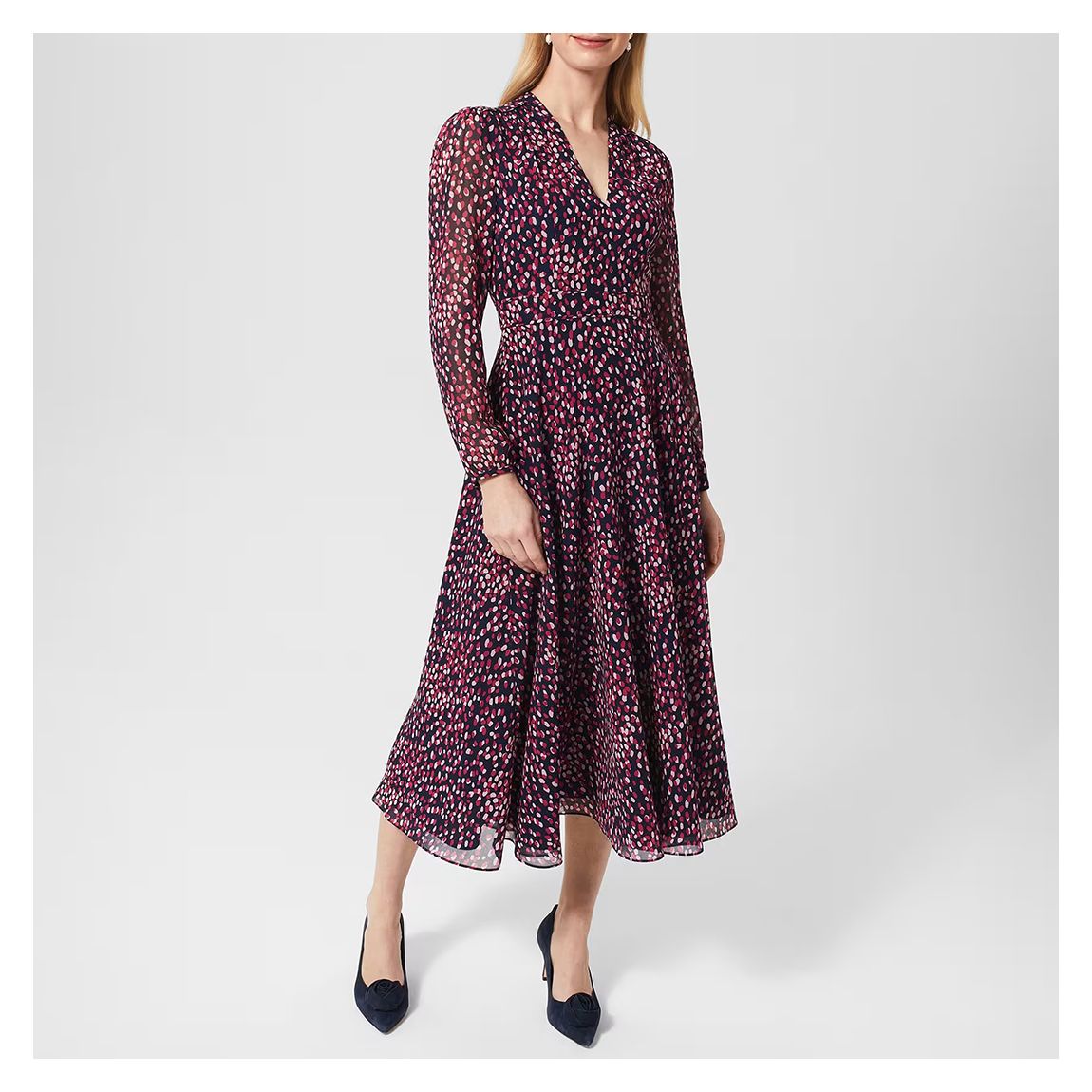 Navy Aurora Printed Dress main product photo