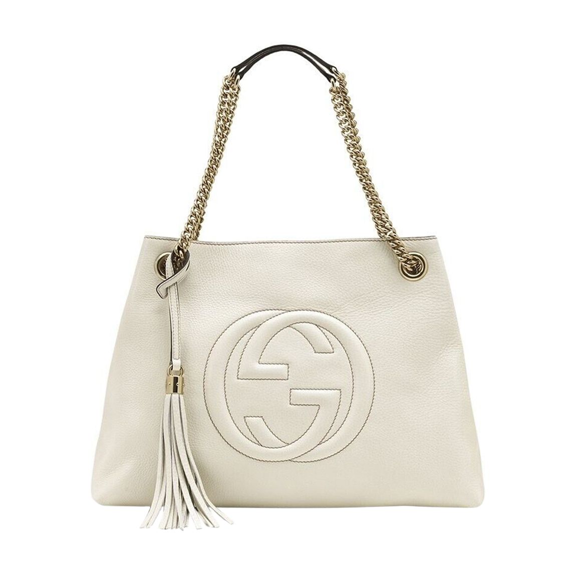 White Soho Hobo Shoulder Chain Bag main product photo