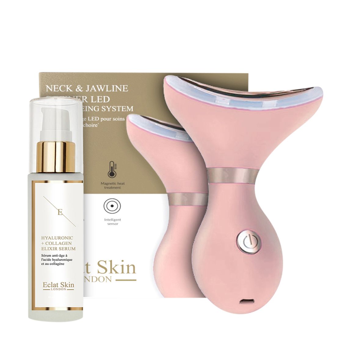 Neck & Jawline Definer Led Anti-Ageing System + Hyaluronic Acid &Amp; Collagen Serum 60ml main product photo
