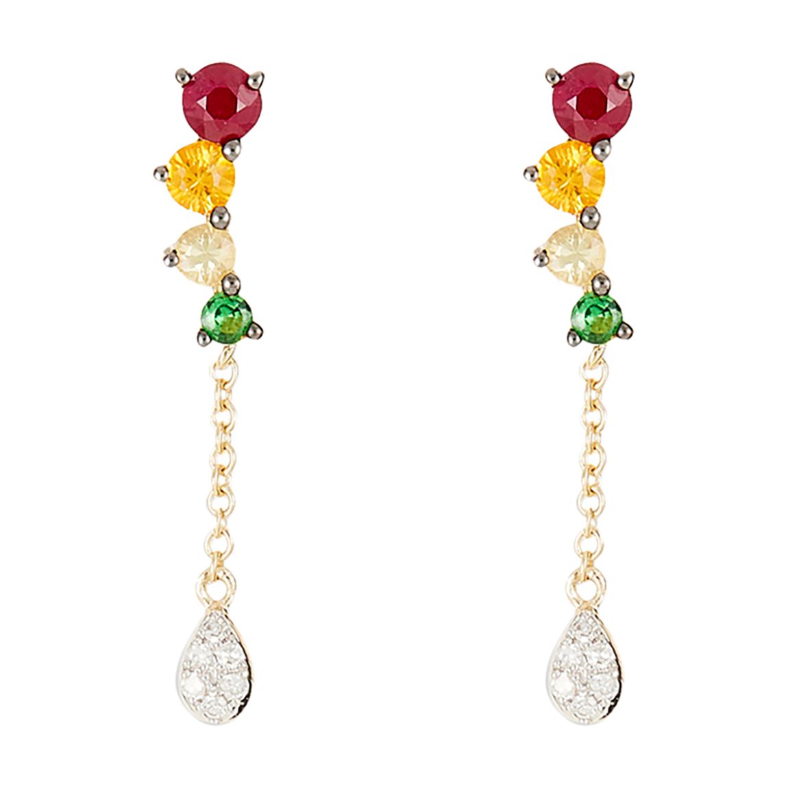 Yellow and Gold Stone Earrings main product photo