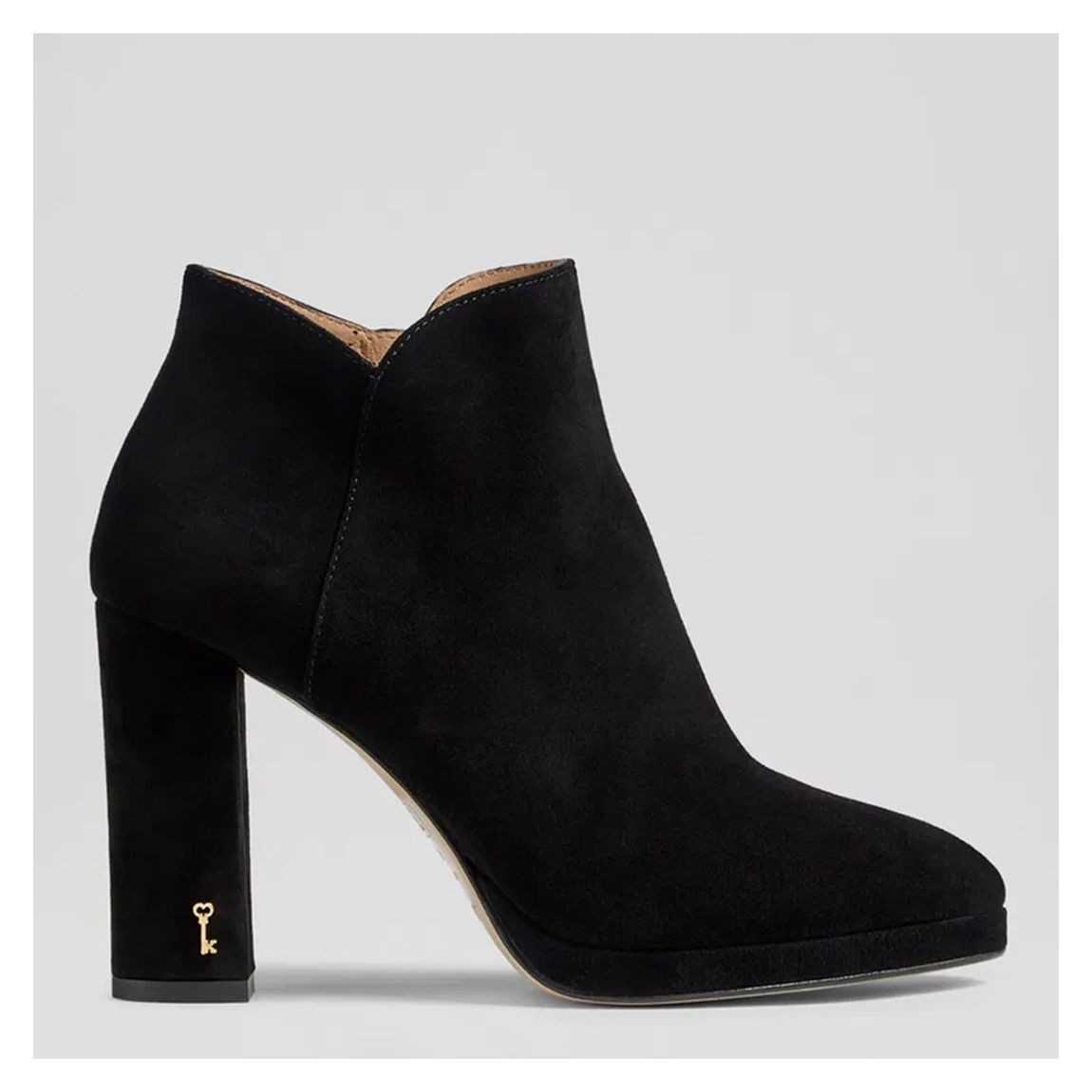 Black Sierra Suede Heeled Ankle Boots main product photo