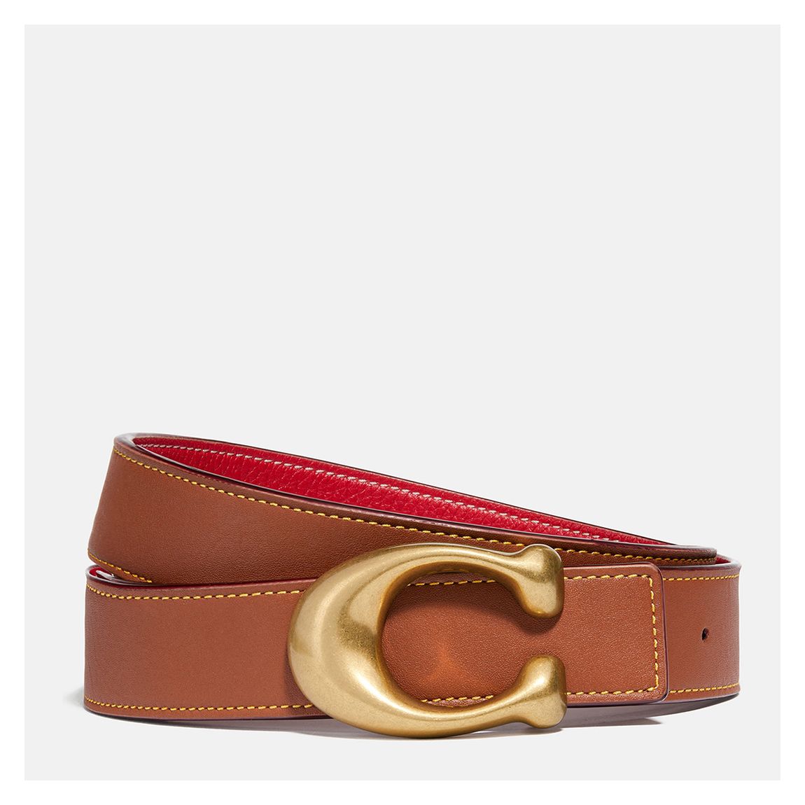 Tan, Red 32mm Sculpted C Reversible Belt main product photo