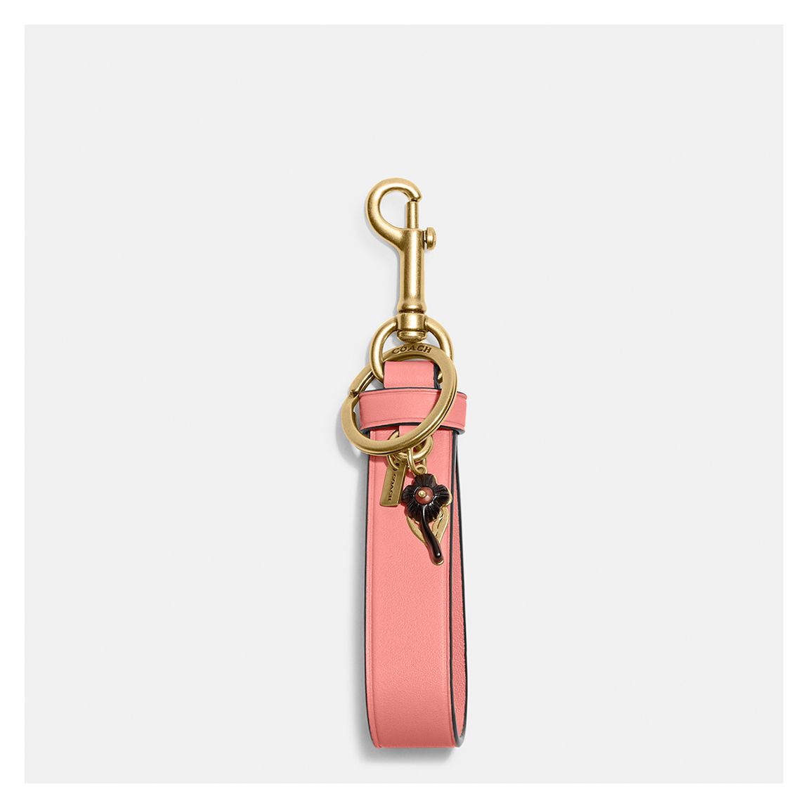 Candy Pink Leather Loop With Flower Charm main product photo