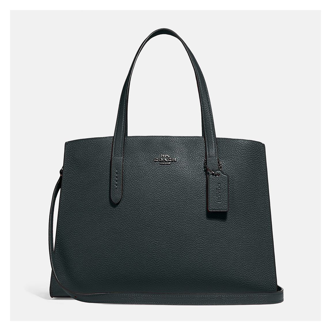 Black Polished Pebble Leather Charlie Carryall main product photo