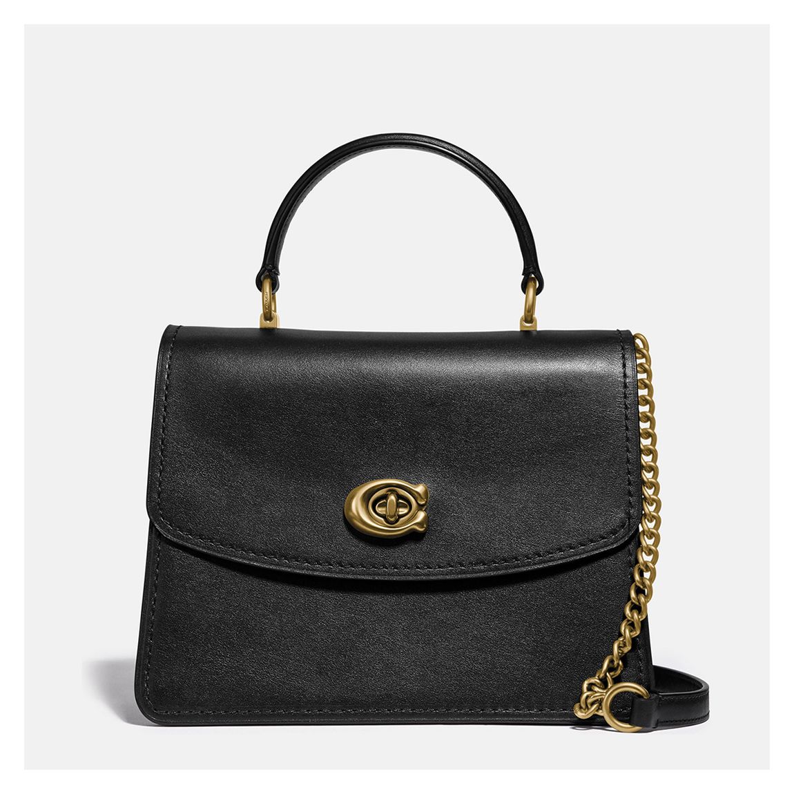 Black Refined Calf Leather Parker Top Handle Bag main product photo