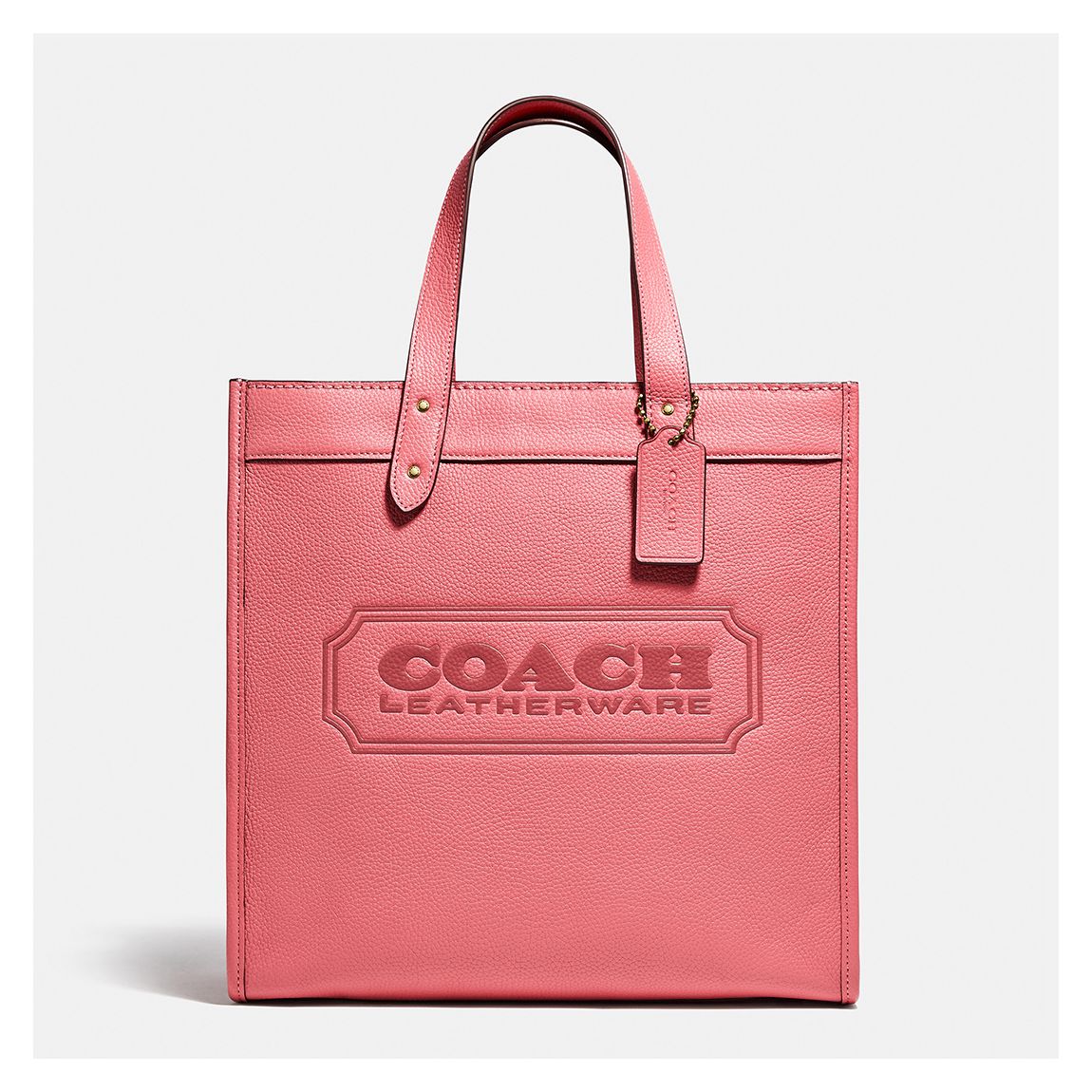 Taffy Polished Pebble Leather Coach Badge Field Tote main product photo