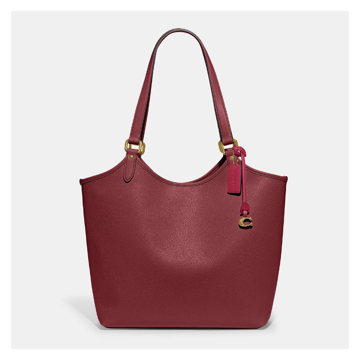 Cherry Polished Pebble Leather Day Tote main product photo