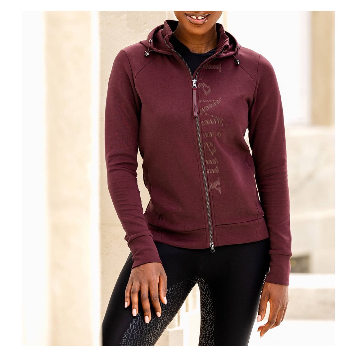 Burgundy Elite Zip Through Hoodie main product photo