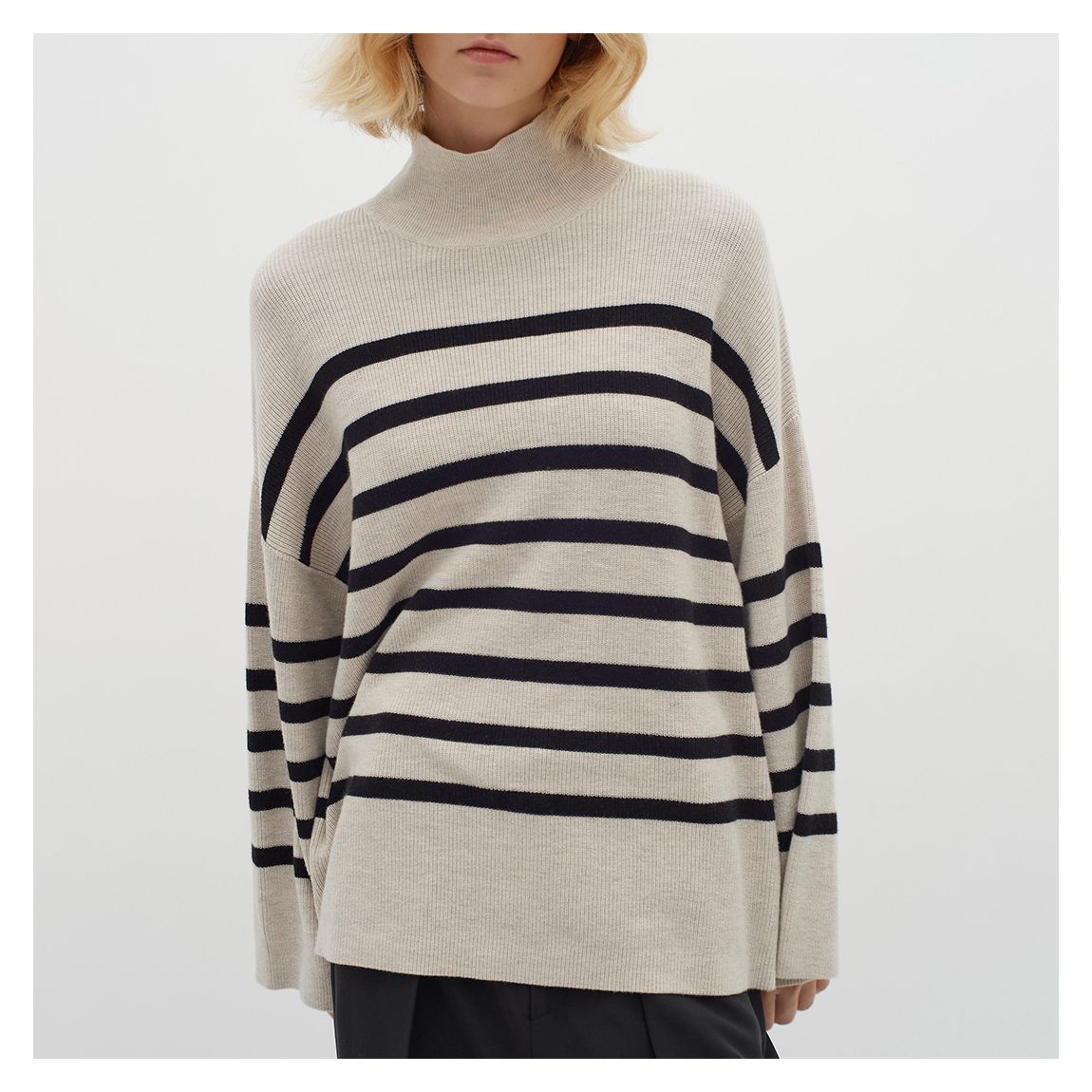 Beige Stripe Cashmere Blend Gitali Jumper main product photo