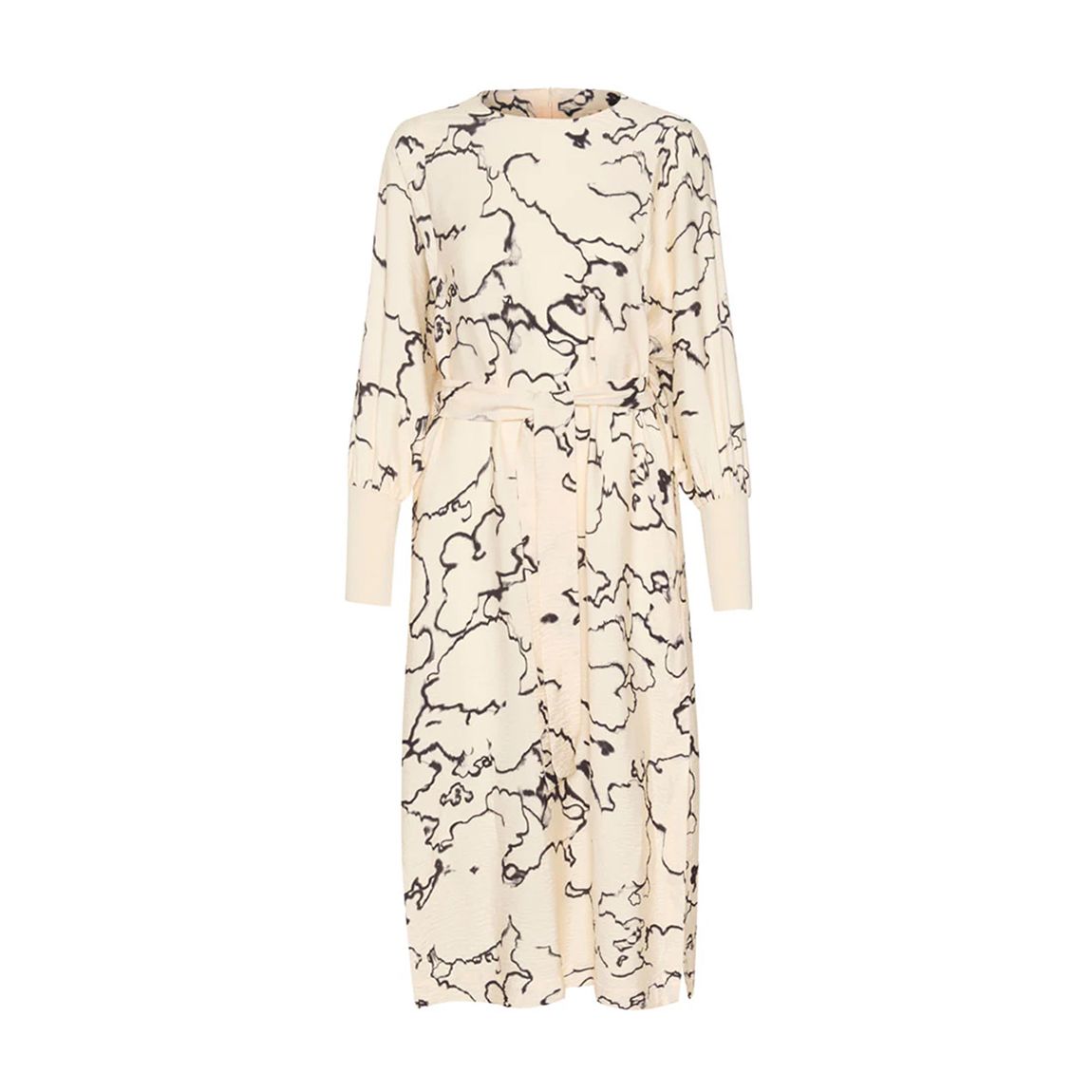 Cream Printed Midi Dress main product photo