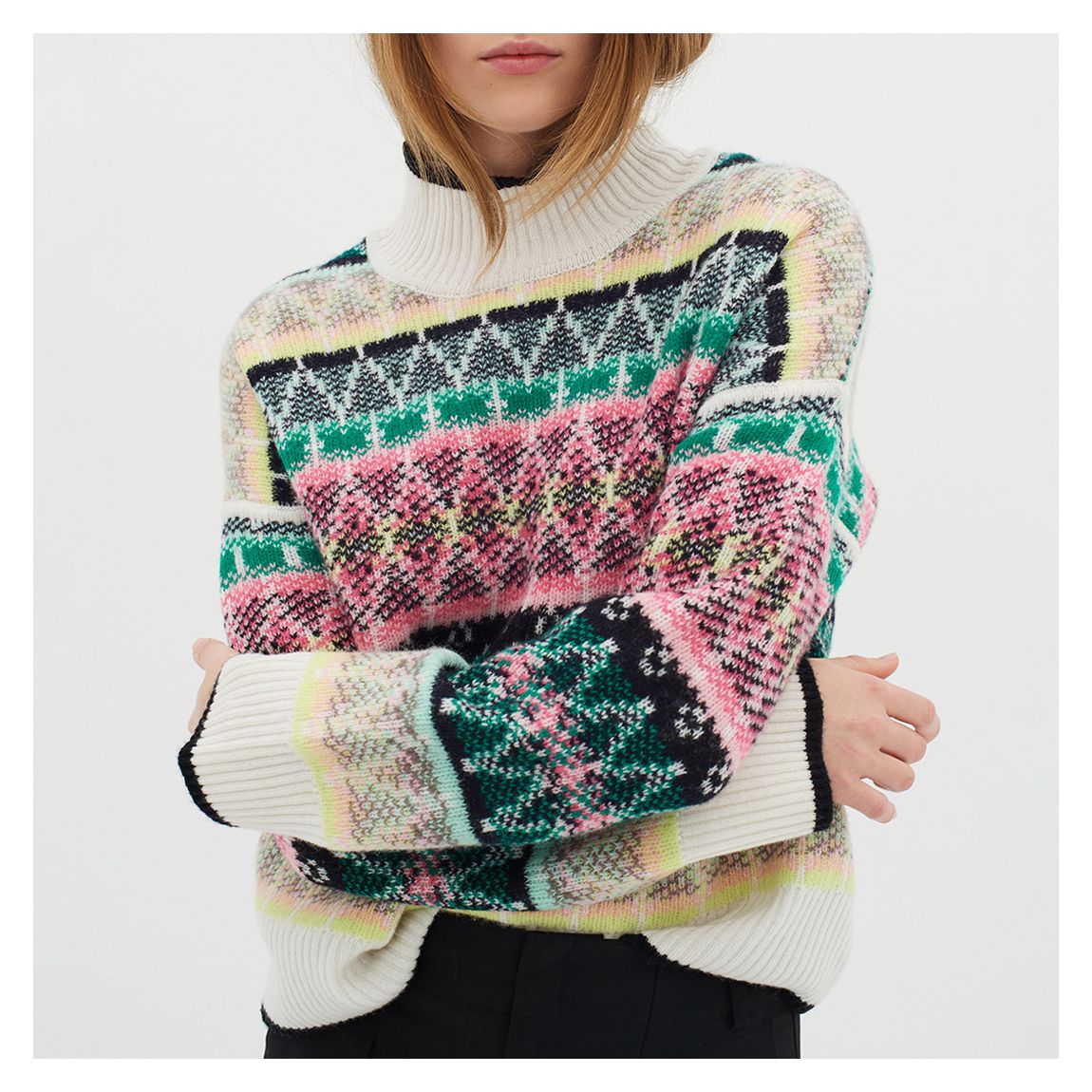 Pink and Cream Wool Blend Jumper main product photo