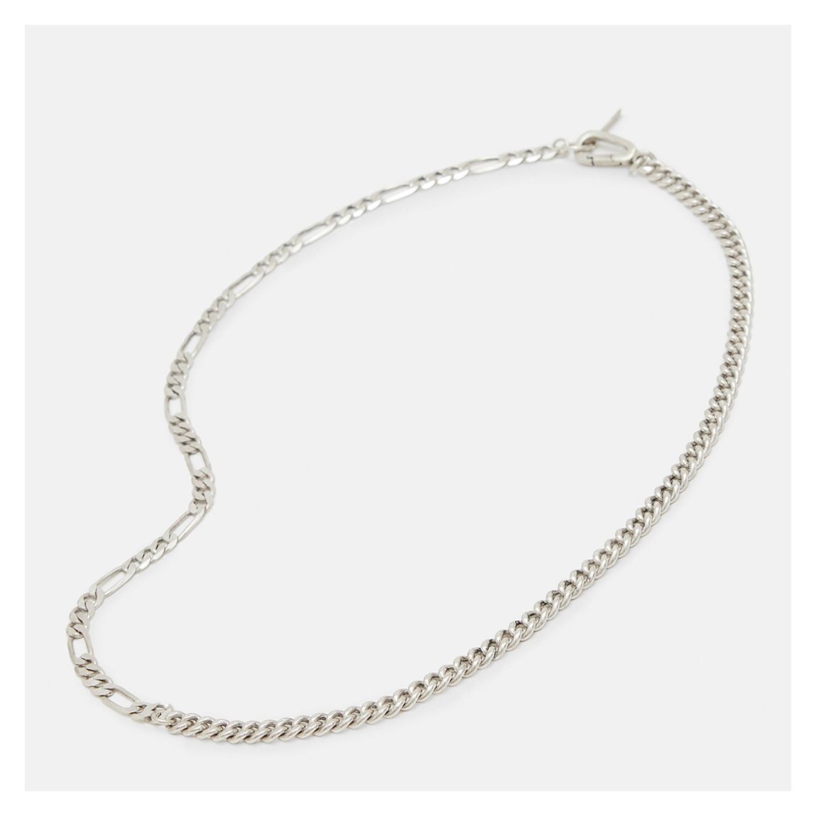 Silver Curb Figaro Neckless main product photo