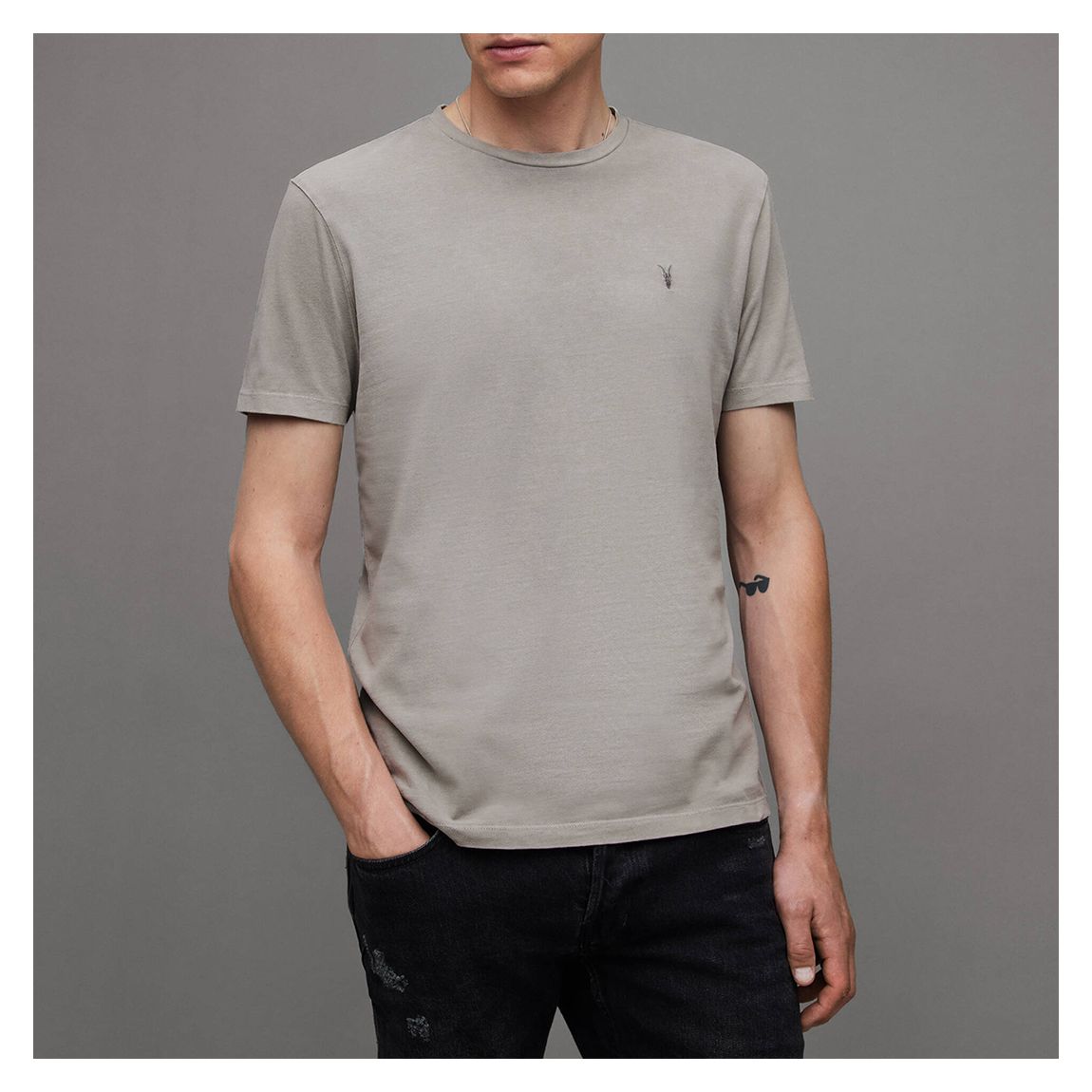 Taupe Ossage Crew Neck T-Shirt main product photo