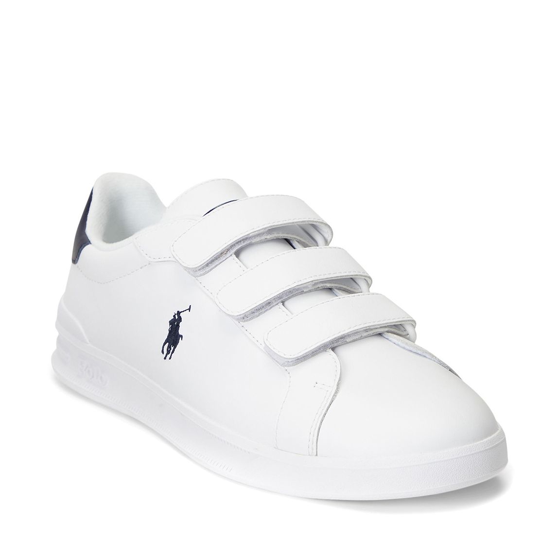 White/Navy Heritage Court Leather Trainers main product photo