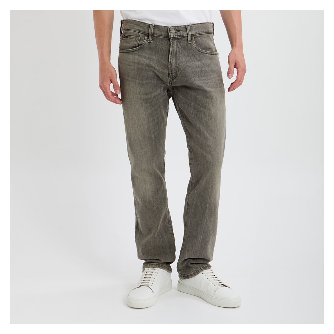 Washed Black Varick Slim Straight Stretch Jeans main product photo