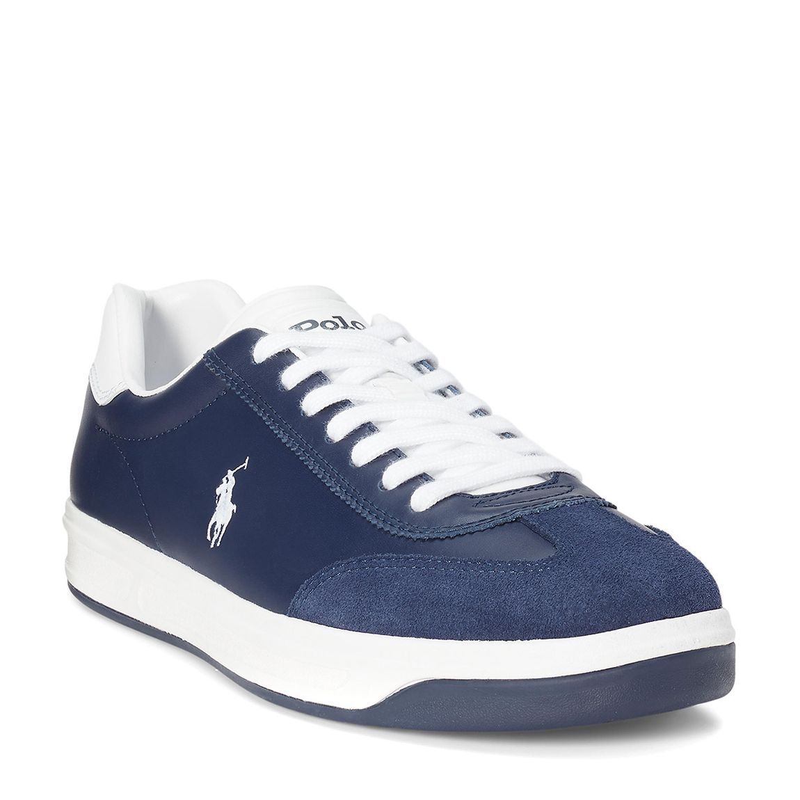Navy Court Leather Suede Trainers main product photo