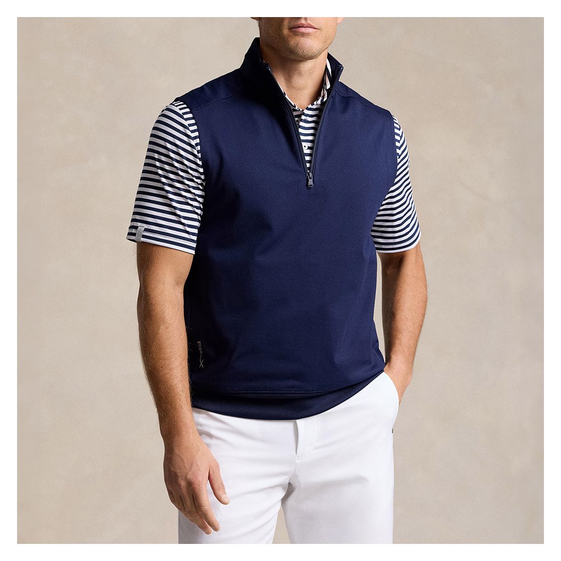 Navy Jersey Half Zip Gilet main product photo