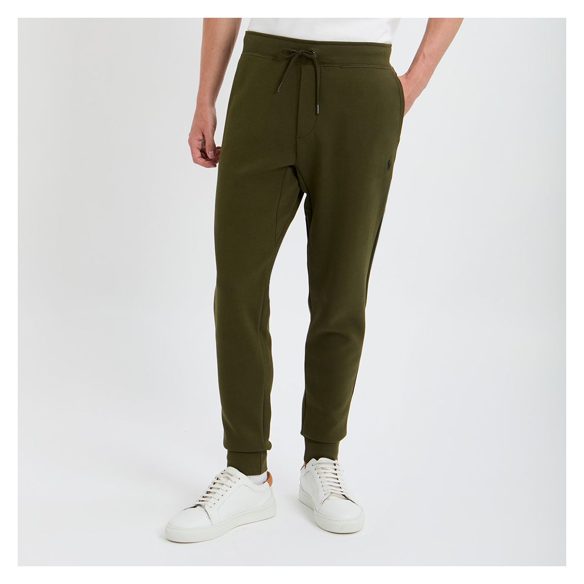 Olive Double Knit Cotton Blend Joggers main product photo