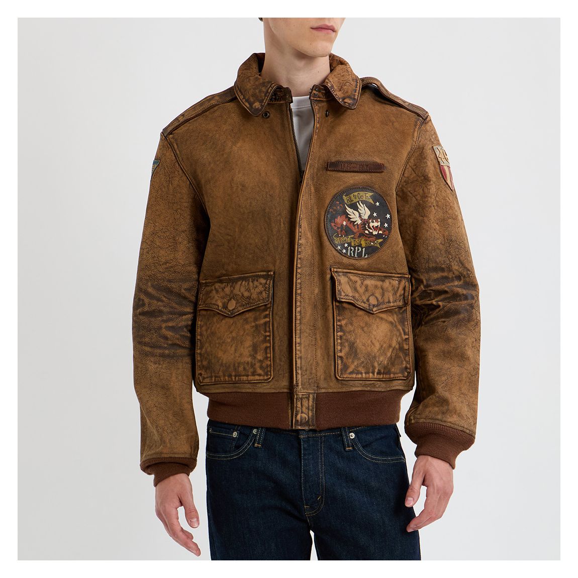Brown Leather Flight Jacket main product photo