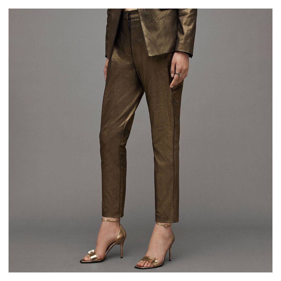 Gold Micah Tailored Trousers main product photo