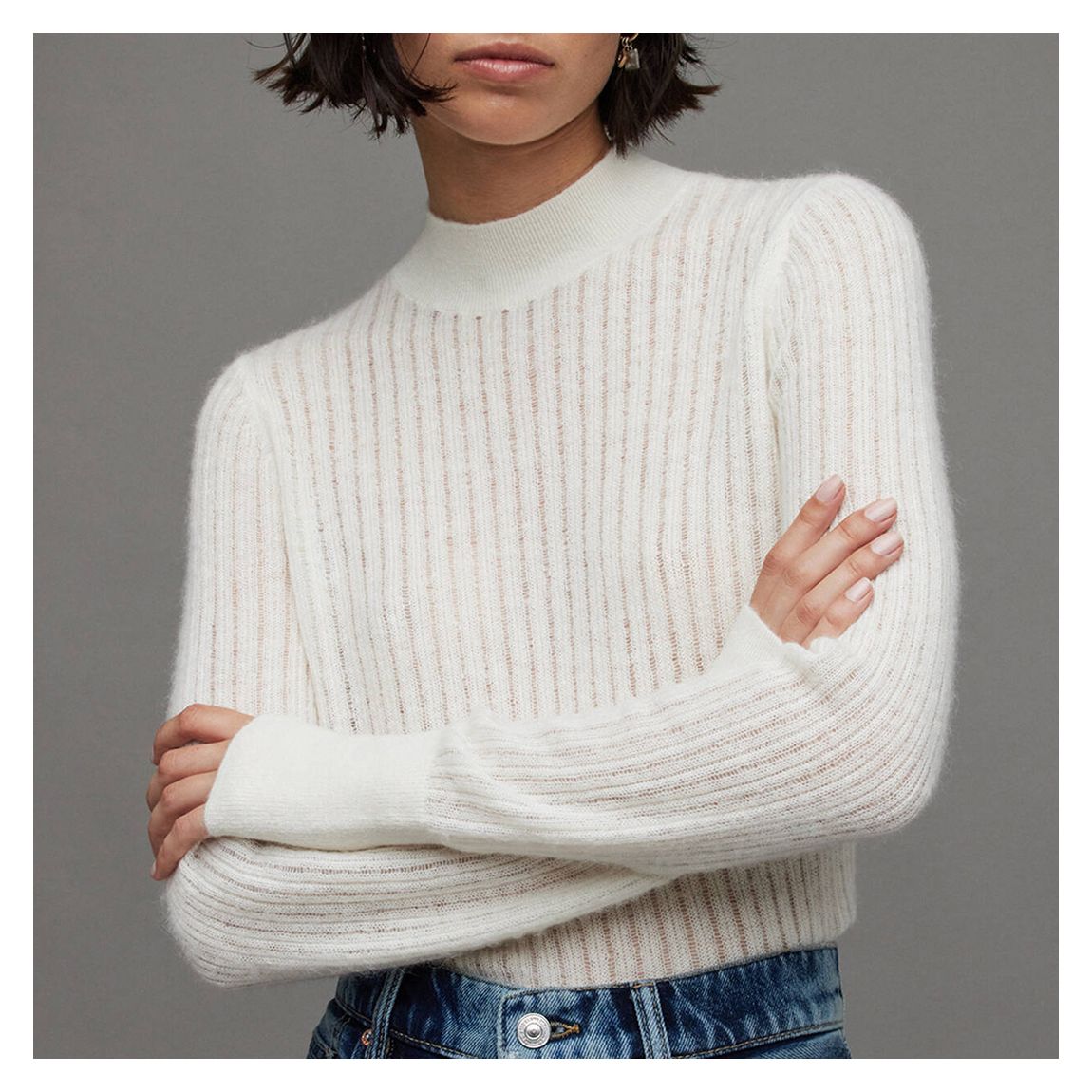 White Abi Knitted Jumper main product photo