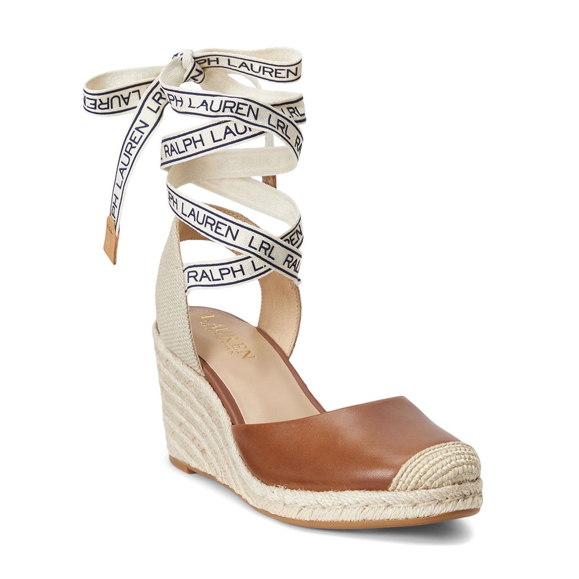 Tan Paislee Leather Espadrilles main product photo