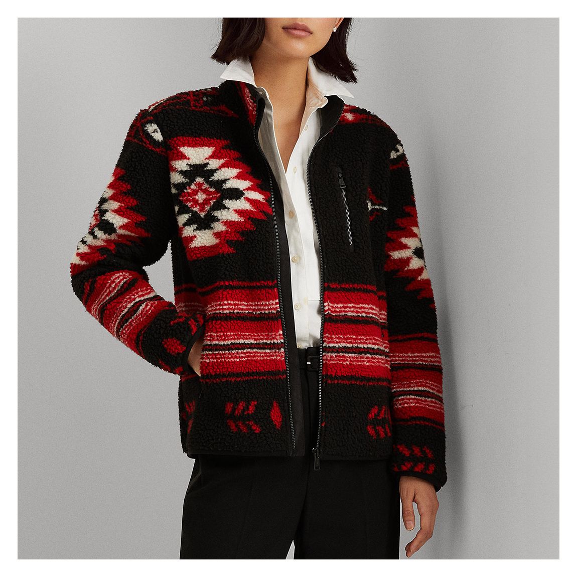Black Jacquard Print Jacket main product photo